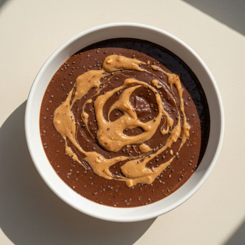 Silky Chocolate Protein Pudding with Peanut Butter Swirl