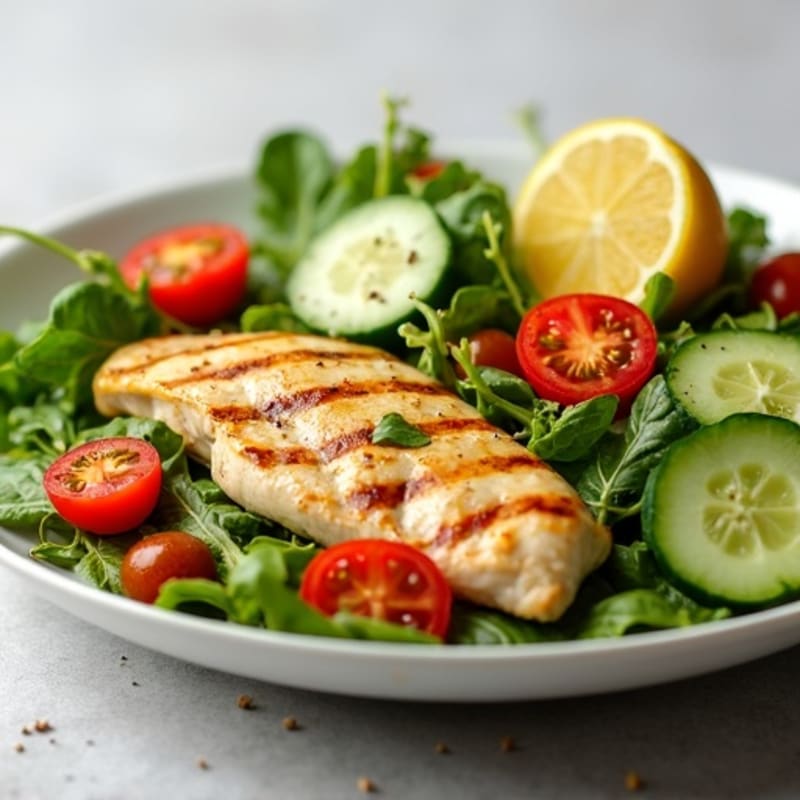 Grilled Chicken Salad with Mixed Greens and Lemon Vinaigrette