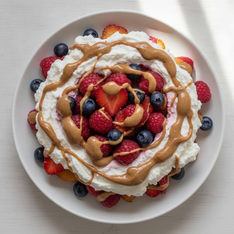 Greek Yogurt Protein Parfait with Mixed Berries and Almond Butter