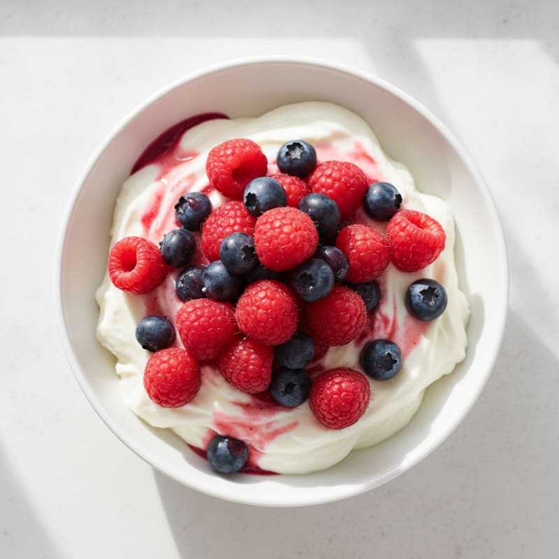 Silky Greek Yogurt Protein Mousse with Mixed Berries