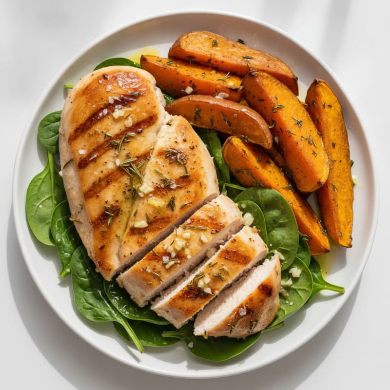 Herb-Roasted Chicken with Sweet Potato