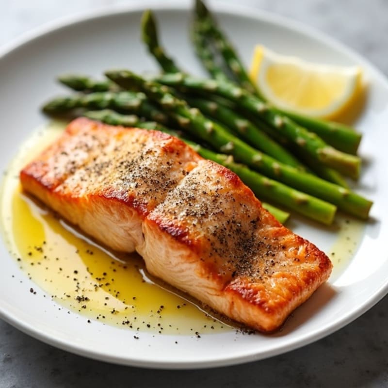 Crispy Skin Salmon with Roasted Asparagus