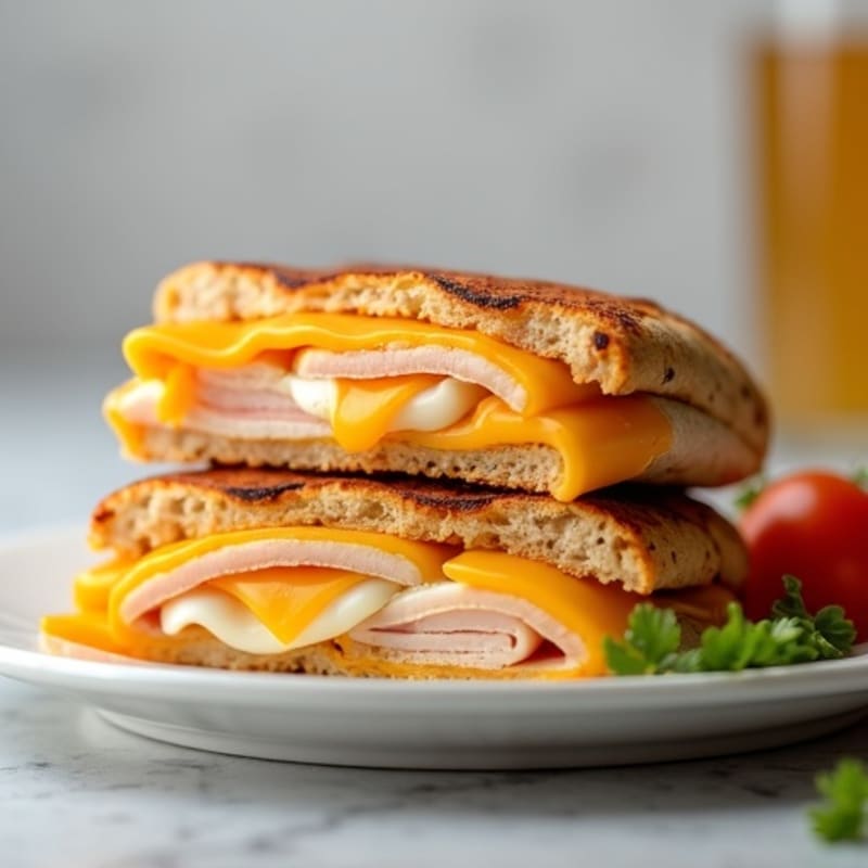 Protein-Packed Crispy Grilled Three-Cheese with Turkey