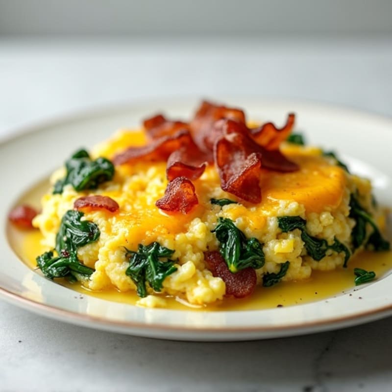 Egg White Scramble with Spinach and Turkey Bacon
