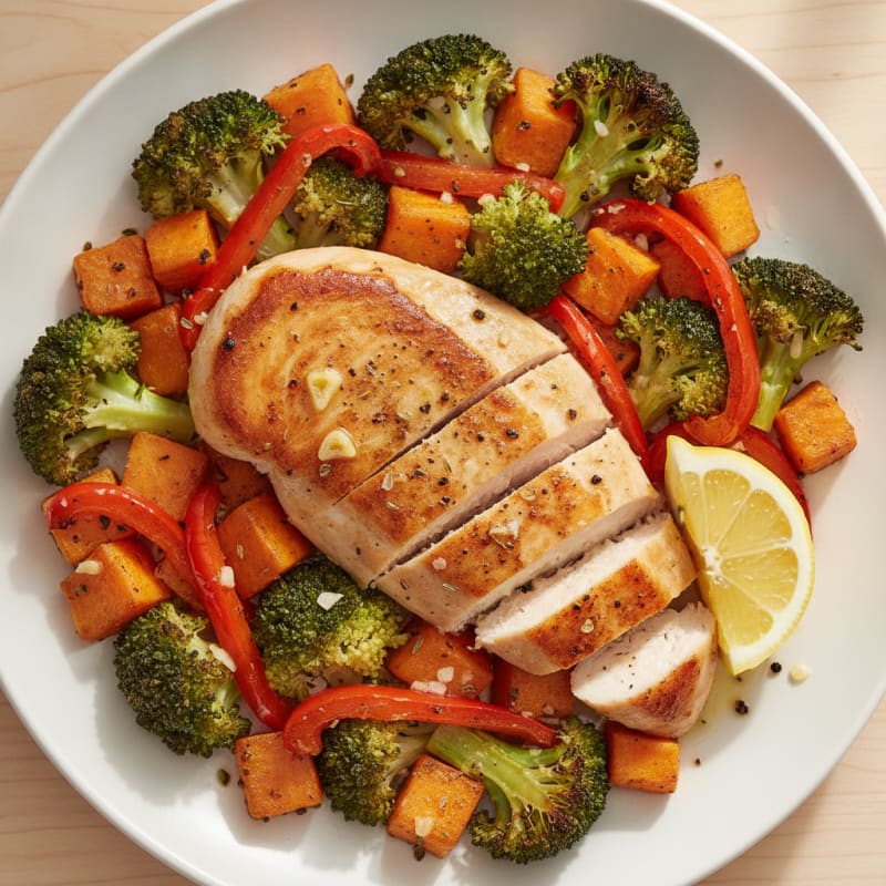 Pan-Seared Chicken with Roasted Vegetables