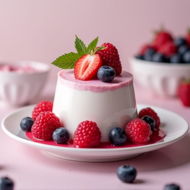 Greek Yogurt Protein Mousse with Mixed Berries