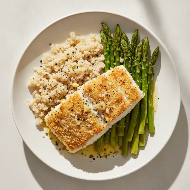 Lemon Herb Baked Cod with Asparagus