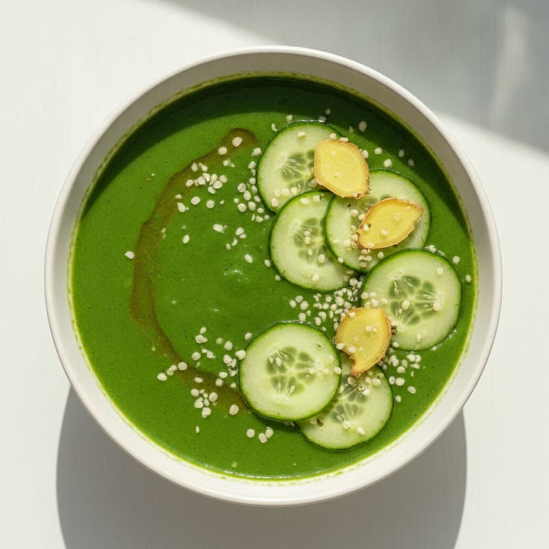 Vibrant Green Protein Juice with Ginger