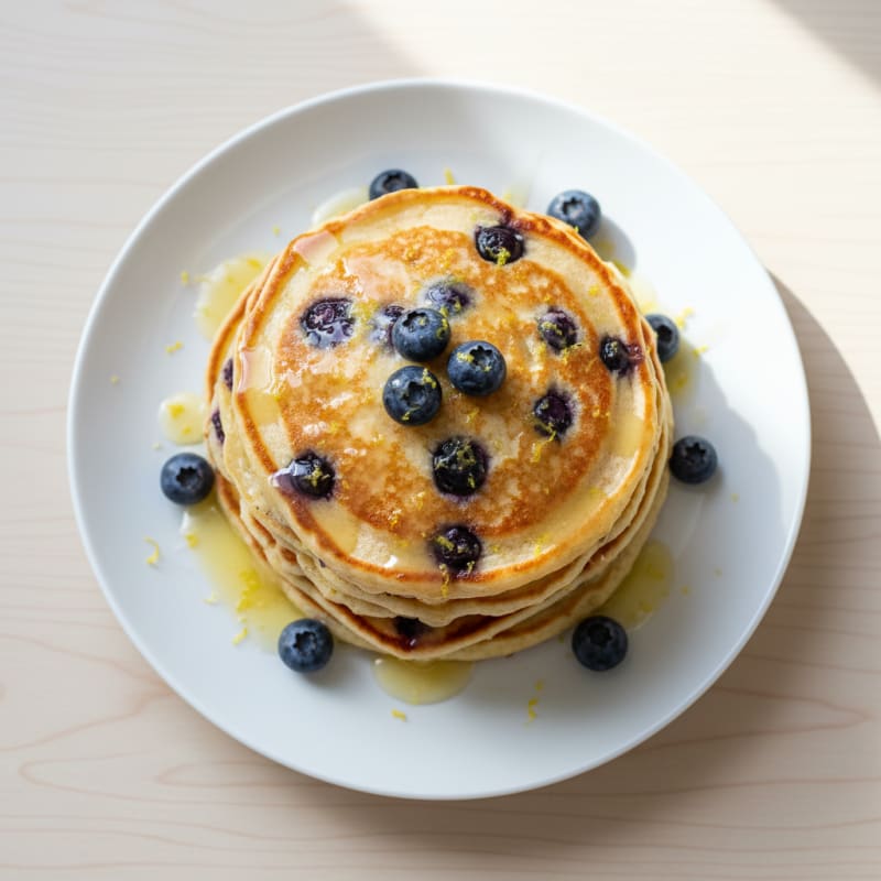 Blueberry Ricotta Pancakes with Lemon Zest