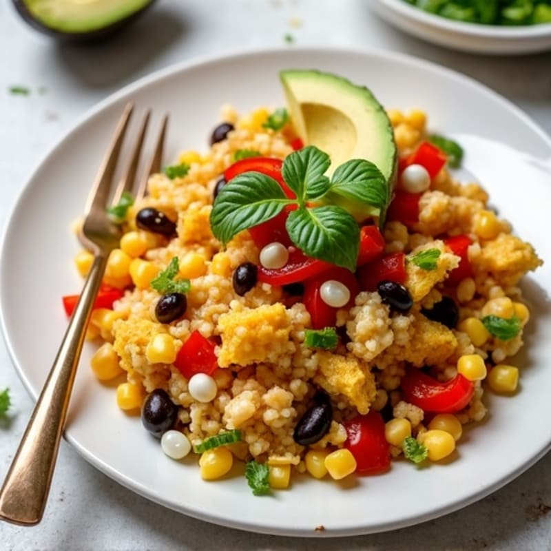 Egg White Scramble with Black Beans and Salsa