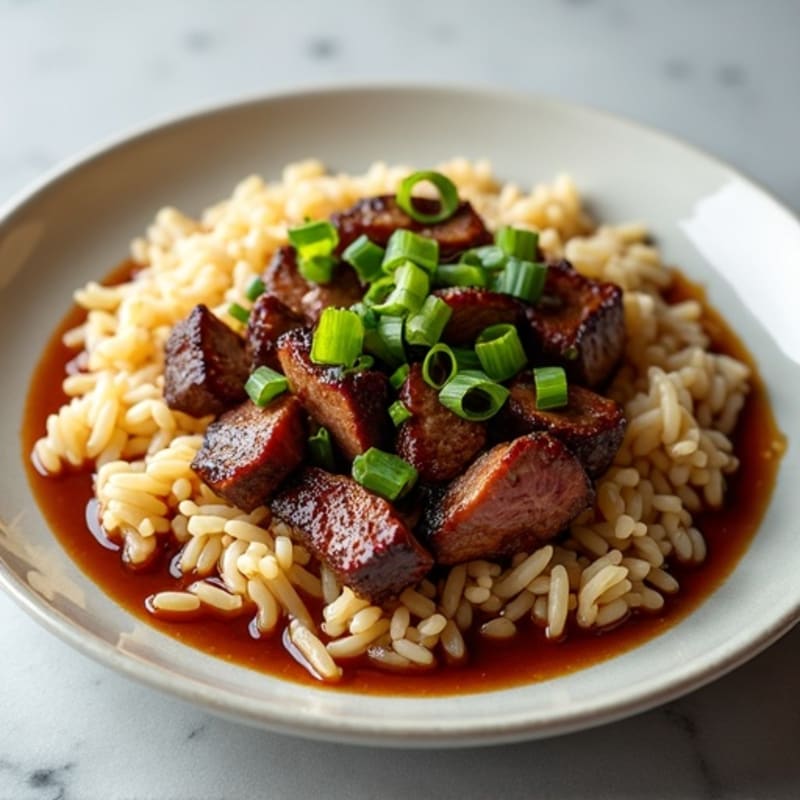 Garlic-Ginger Seared Beef with Jasmine Rice