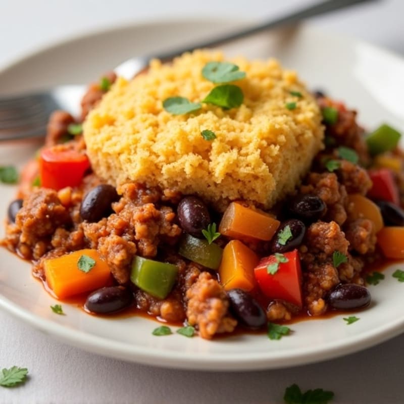 Hearty Turkey and Vegetable Chili with Golden Cornbread Crumble