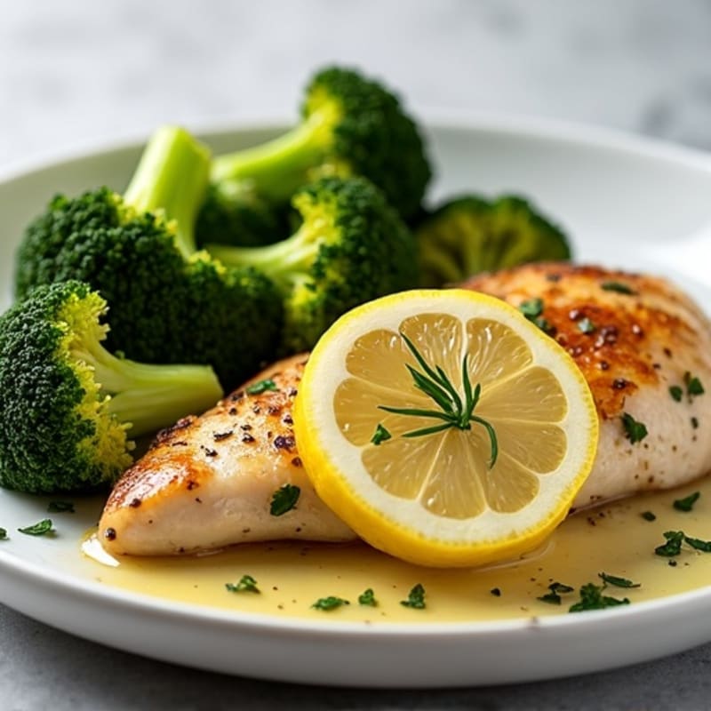 Lemon Herb Roasted Chicken with Crispy Roasted Broccoli