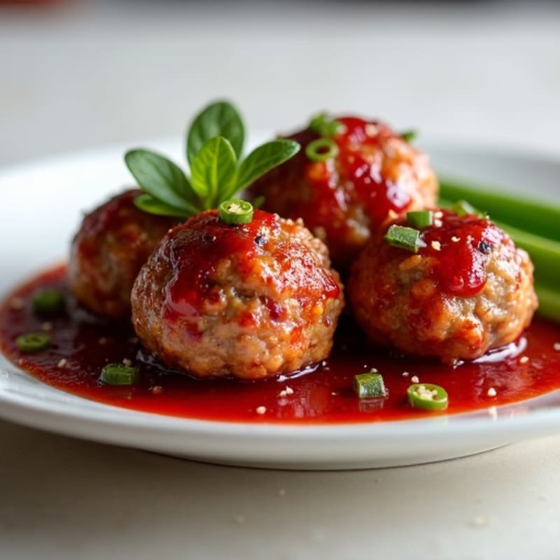 Lean Turkey Meatballs with Sweet and Spicy Cranberry Jalapeno Glaze