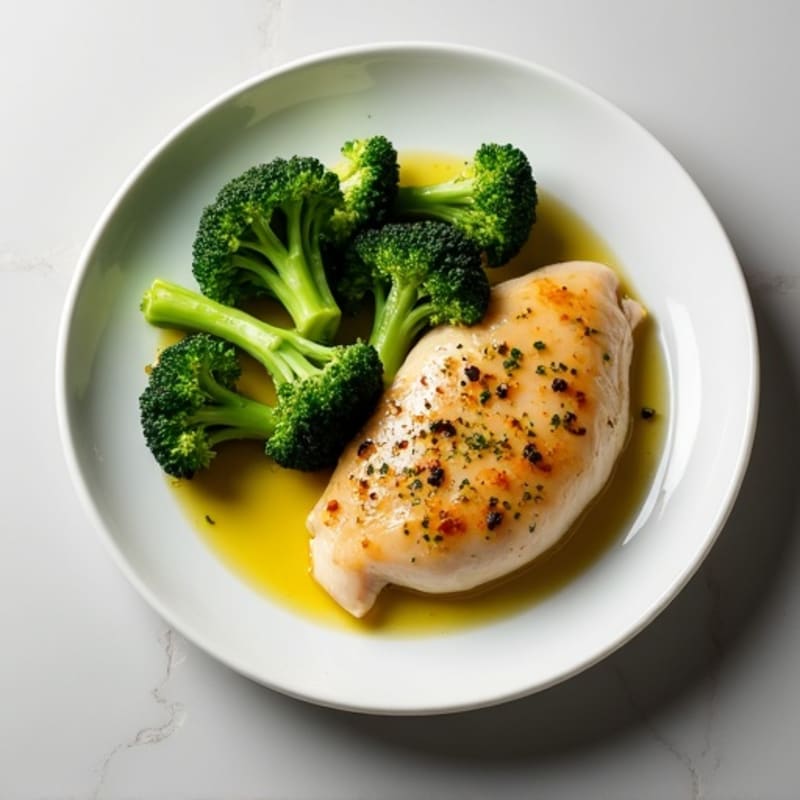 Herb-Roasted Chicken with Steamed Broccoli