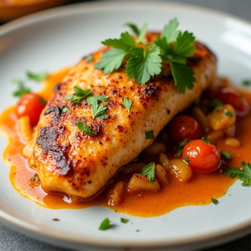 Pan-Seared Chicken with Creamy Curried Tomato Sauce