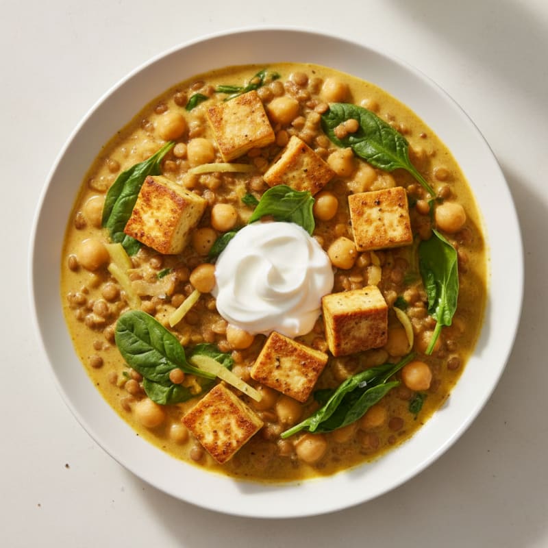High Protein Lentil and Chickpea Coconut Curry