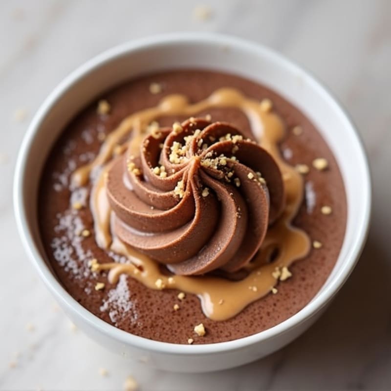 Protein Chocolate Chia Pudding with Almond Butter Swirl