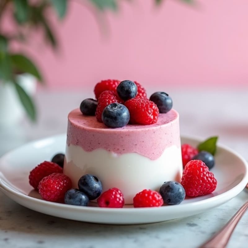 Silky Greek Yogurt Protein Mousse with Mixed Berries