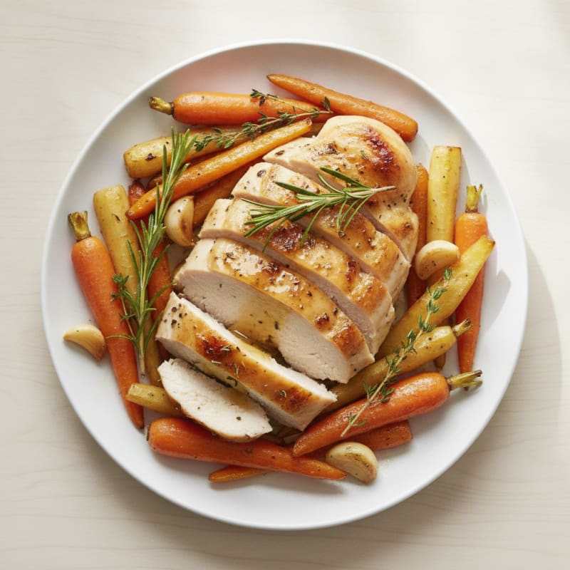 Garlic Herb Roasted Chicken with Root Vegetables