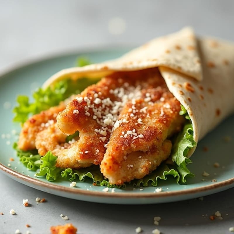Healthy Crispy Chicken Caesar Wrap