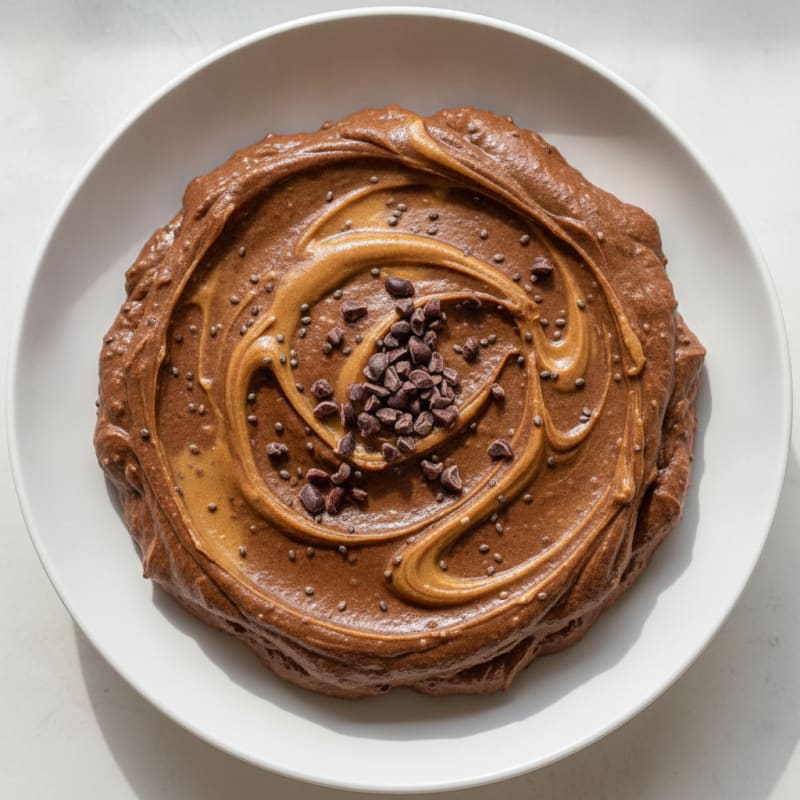 Chocolate Protein Mousse with Peanut Butter Swirl