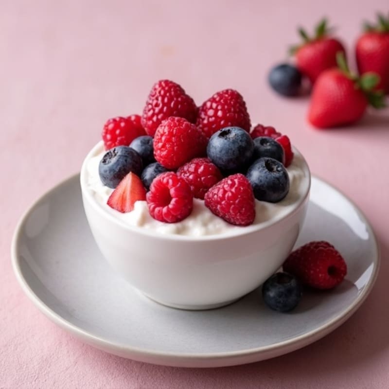 Silky Greek Yogurt Protein Pudding with Mixed Berries