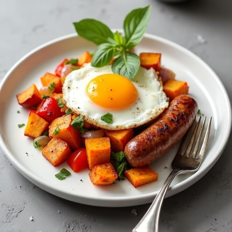 Protein-Packed Sweet Potato Hash with Eggs