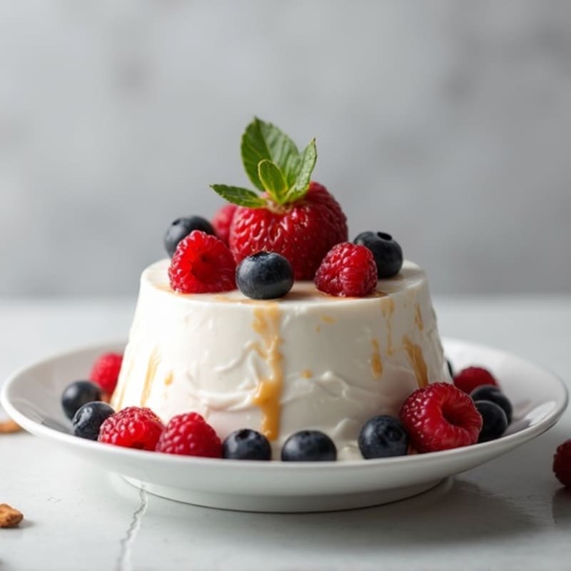 Silky Greek Yogurt Protein Pudding with Mixed Berries