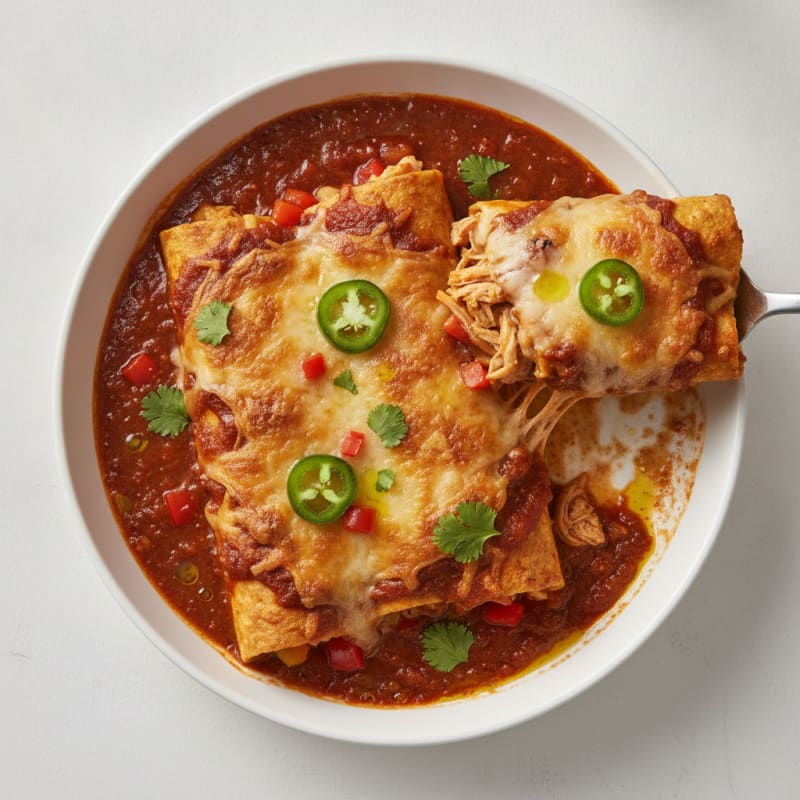 Chicken Enchiladas with Ancho Chili Sauce
