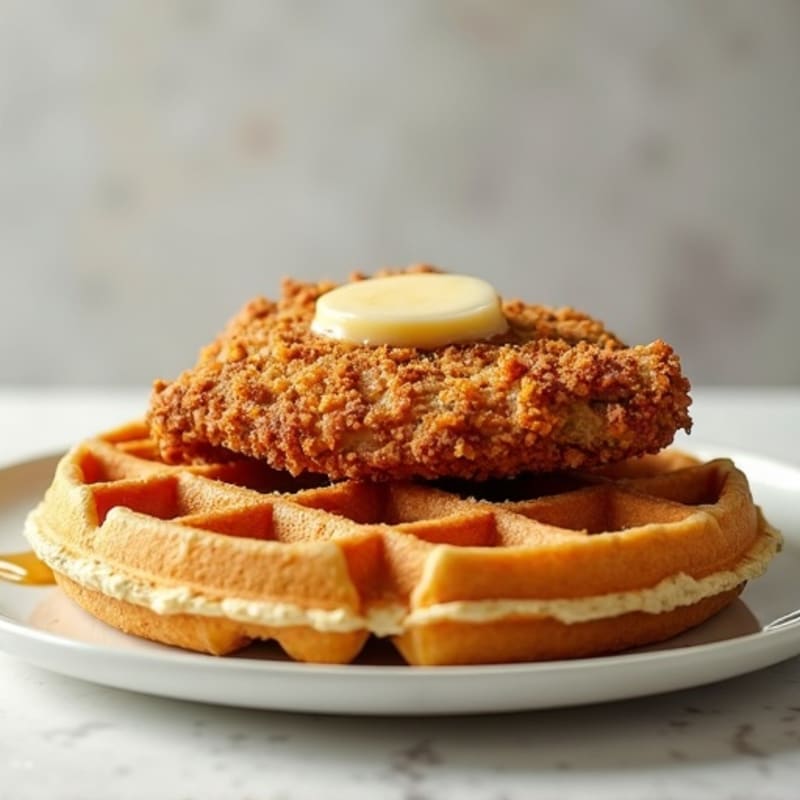 Crispy Baked Chicken with Protein Waffles