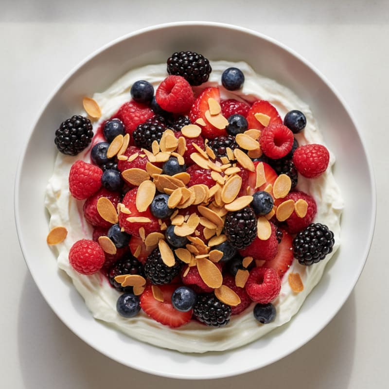 Silky Protein Yogurt Bowl with Mixed Berries
