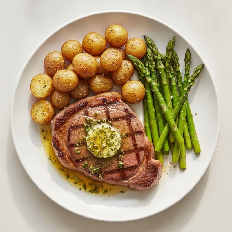 Pan-Seared Steak with Garlic Herb Butter