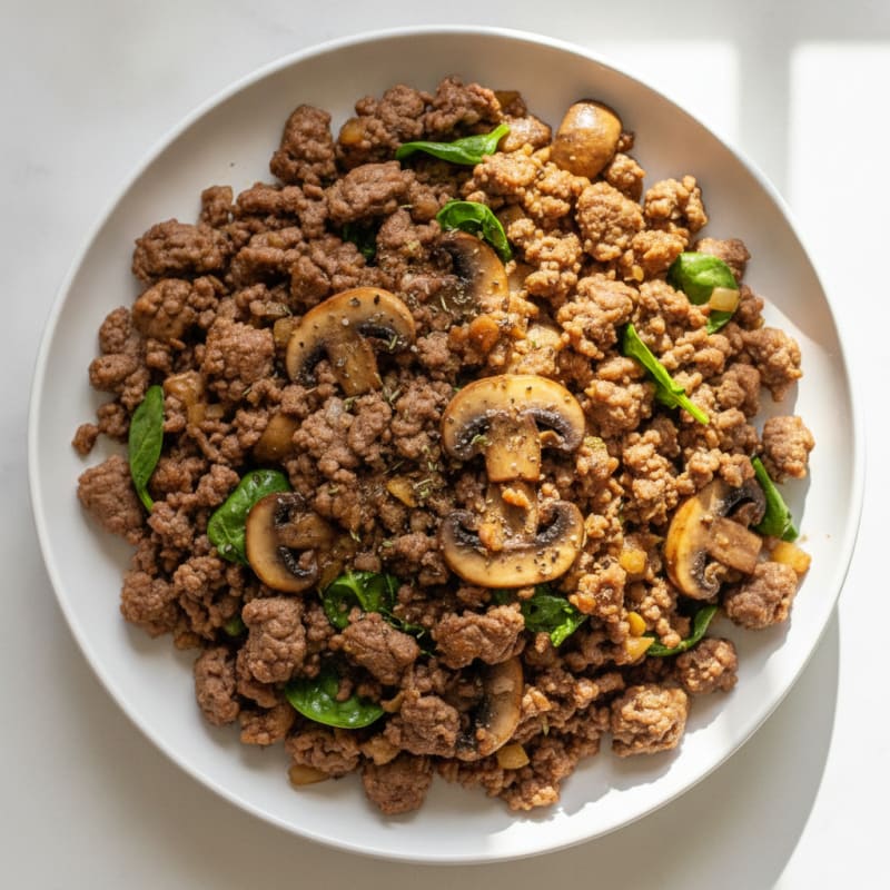 Savory Ground Beef and Mushroom Skillet