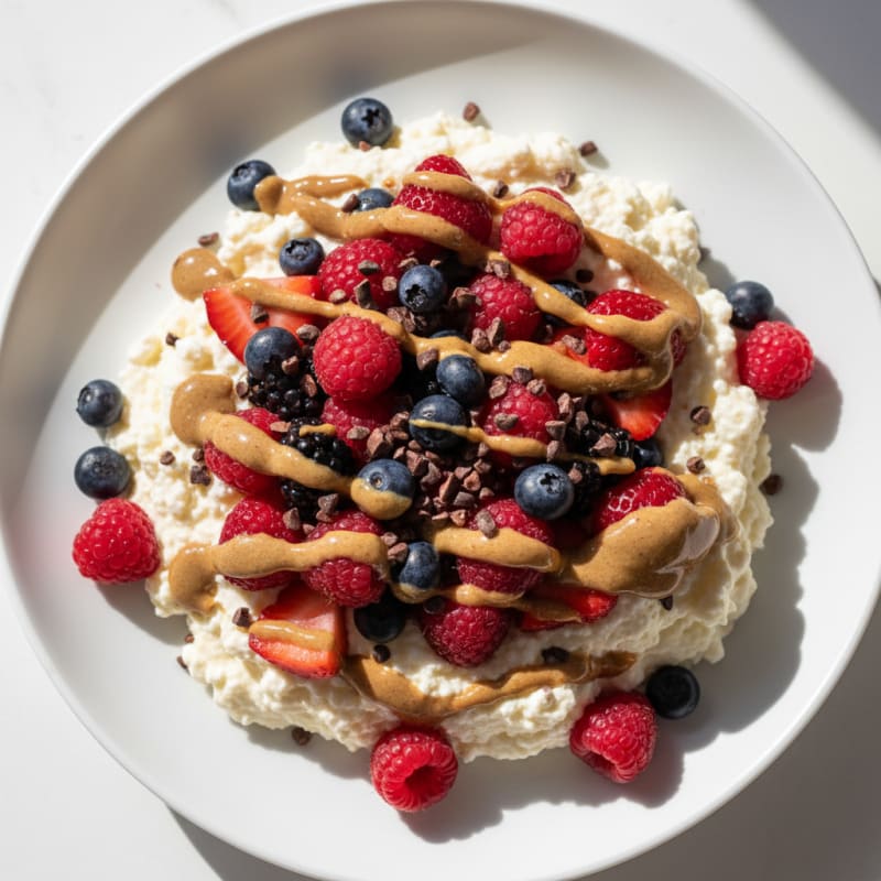 Greek Yogurt Protein Mousse with Mixed Berries