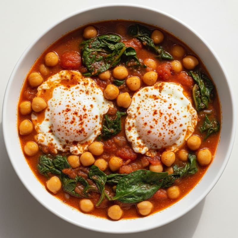 Egg and Chickpea Stew with Leafy Greens