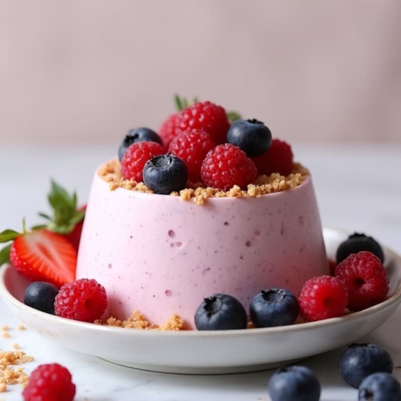 Silky Greek Yogurt Protein Mousse with Mixed Berries