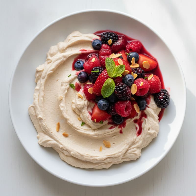 Silky Greek Yogurt Protein Mousse with Berries
