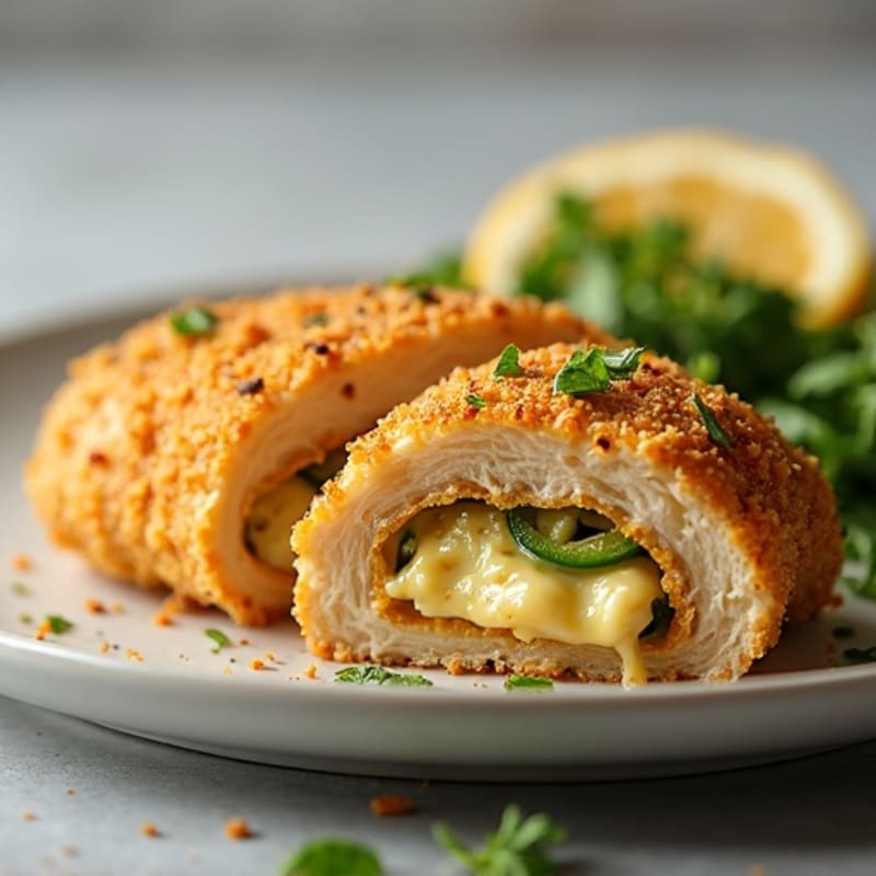 Crispy Creamy Jalapeño Stuffed Chicken Breast