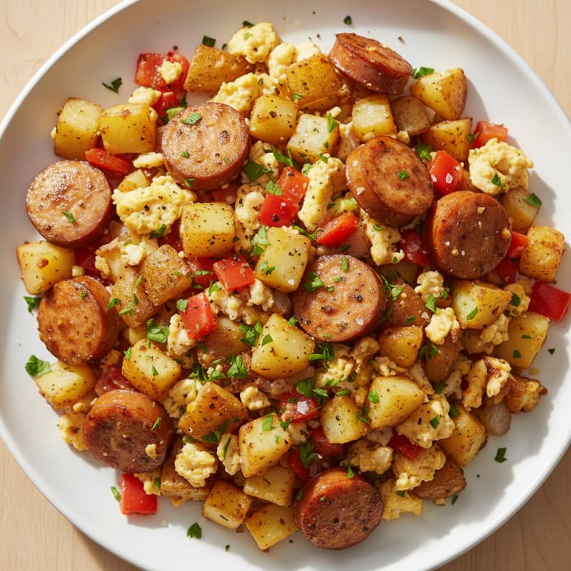 Golden Potato and Sausage Breakfast Skillet