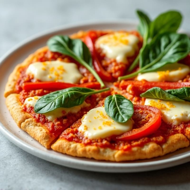 Healthy Buffalo Chicken Pizza with Fresh Veggies