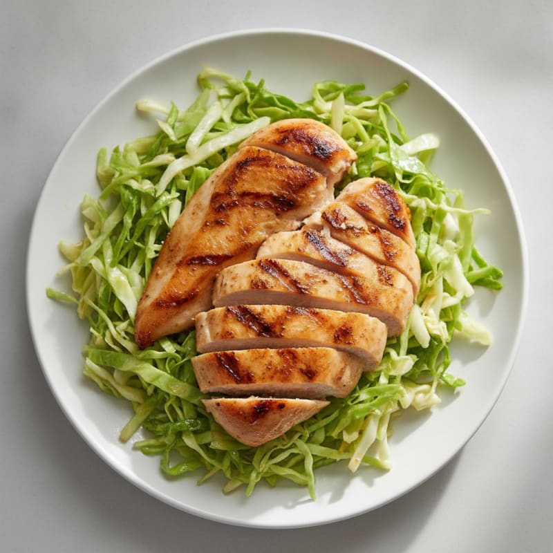 Grilled Chicken Breast with Shredded Cabbage Salad