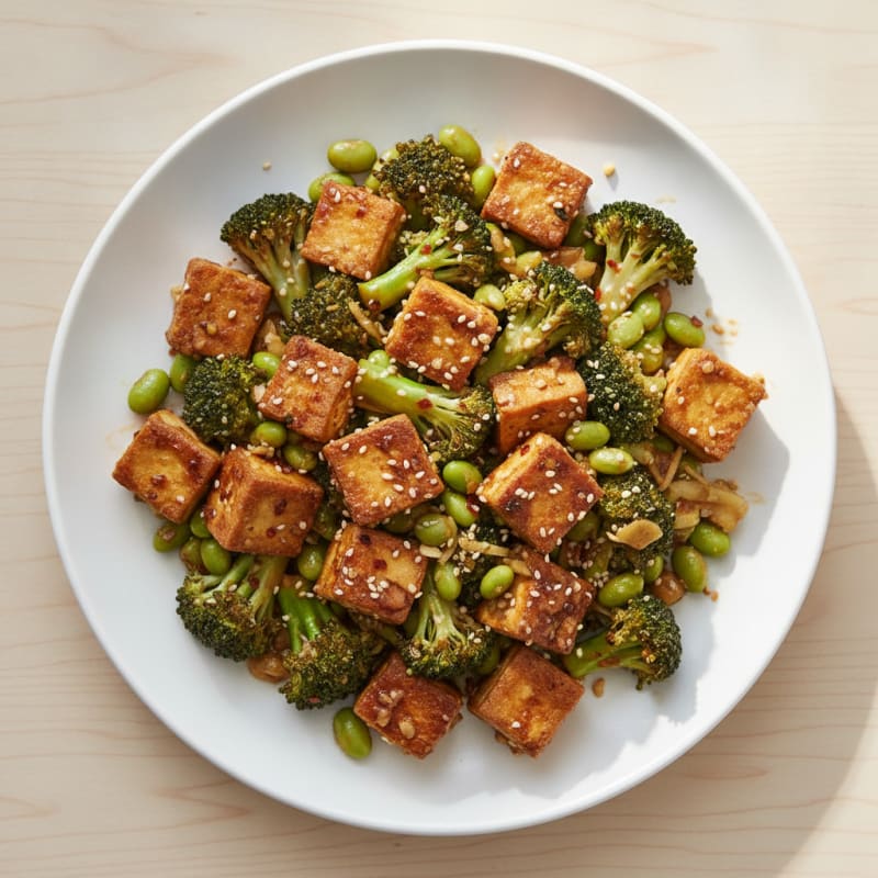 Sesame Tofu and Broccoli Stir-Fry