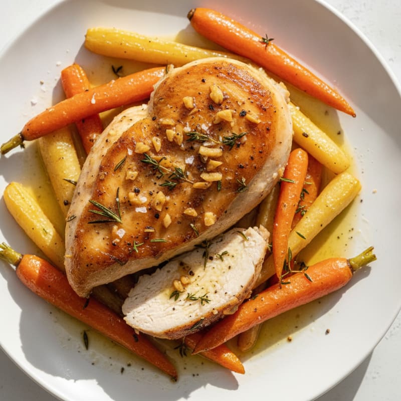 Garlic Herb Roasted Chicken with Root Vegetables