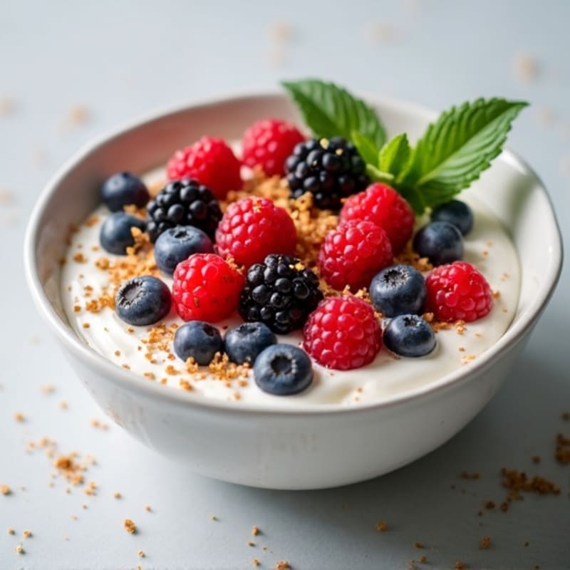 Silky Greek Yogurt Protein Bowl with Mixed Berries