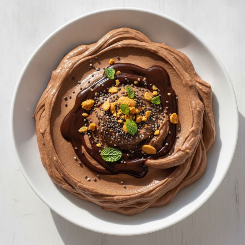 Silky Chocolate Protein Mousse with Chia Seeds