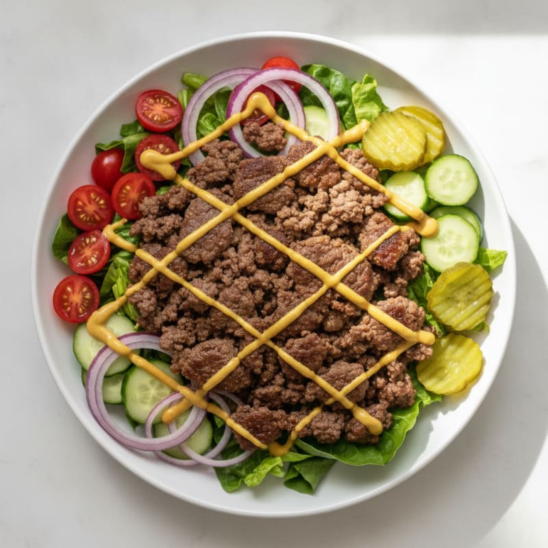 Ground Beef Burger Bowl