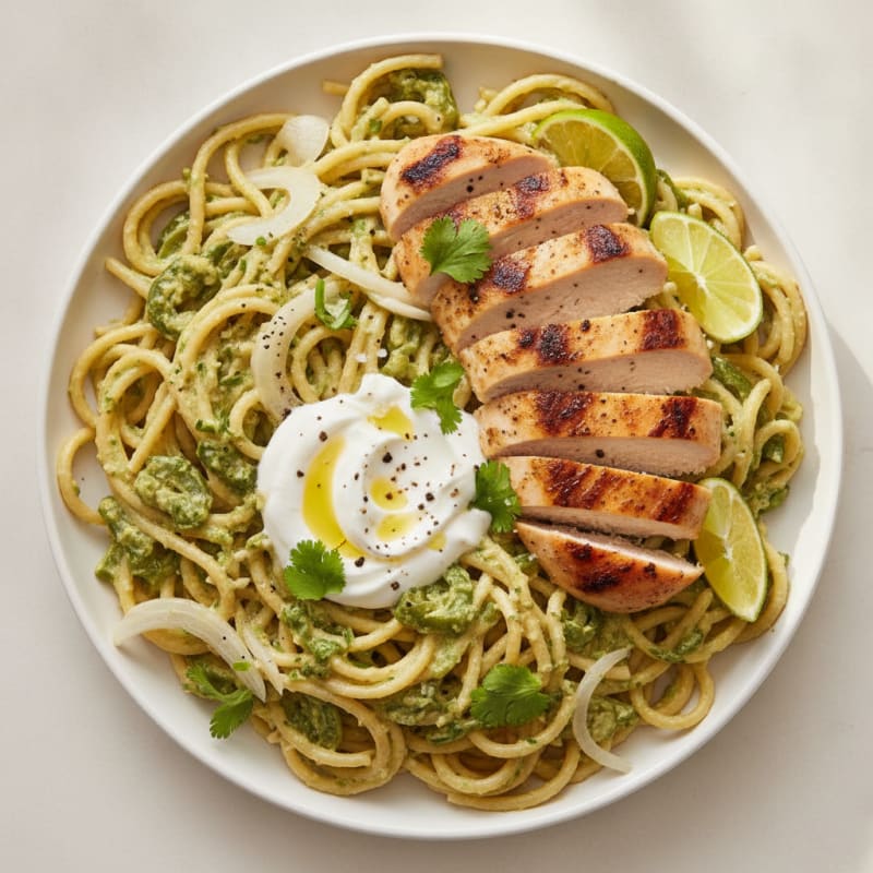 Spaghetti with Roasted Poblano Cream Sauce