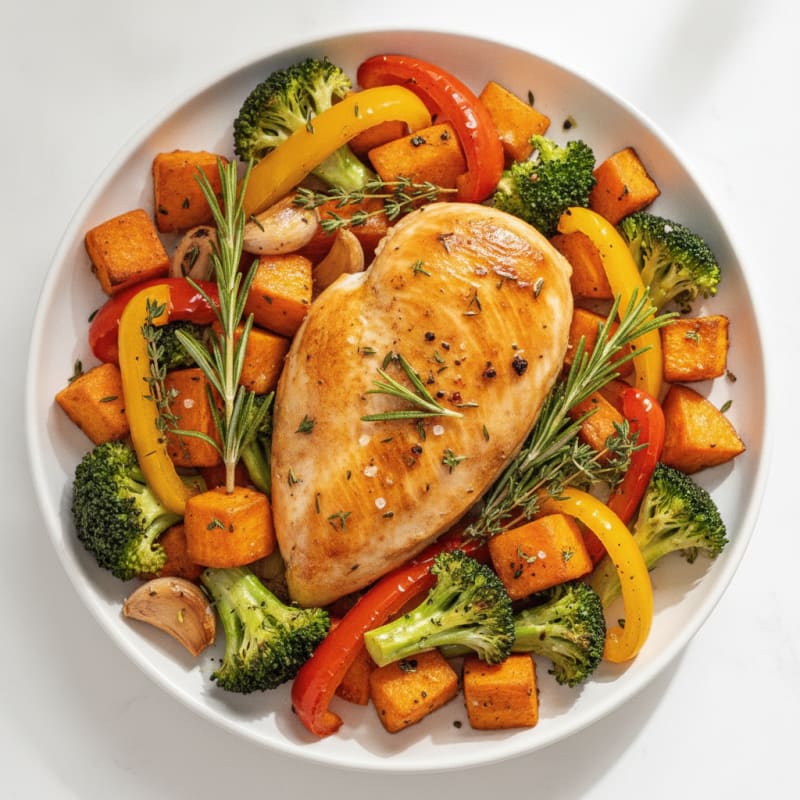 Herb-Roasted Chicken with Roasted Vegetables