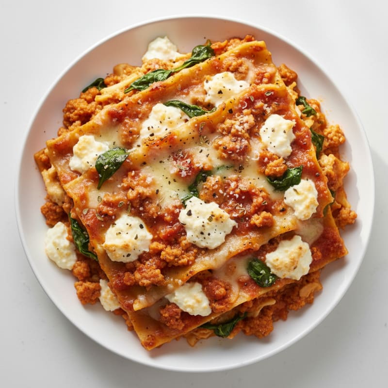 Creamy Three-Cheese Baked Lasagna